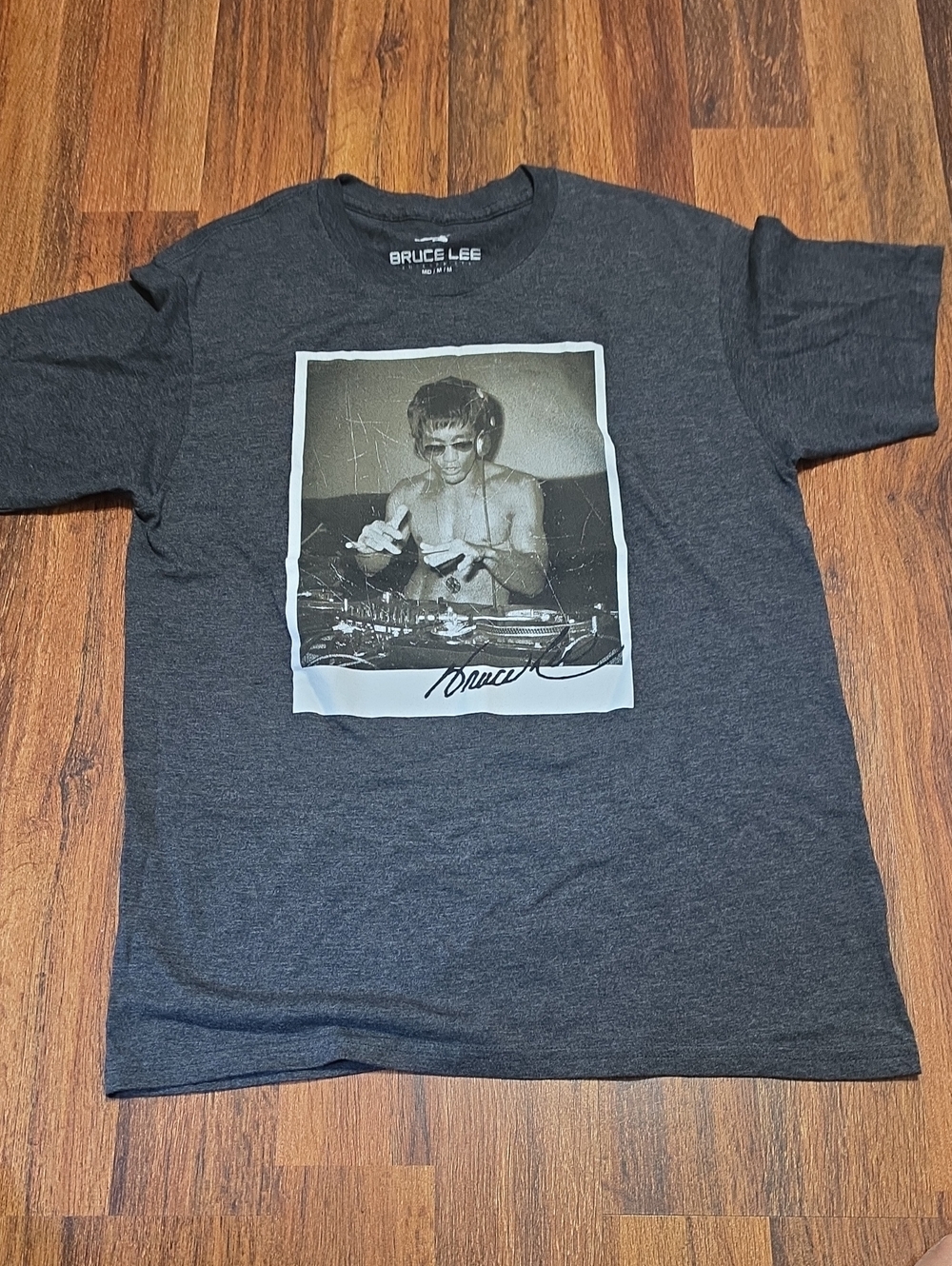 Bruce Lee Charcoal Graphic Tee - Men's Short Sleeve Crew